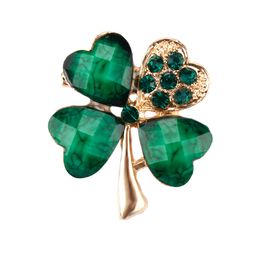 Accessoires de mariage bijoux verts ￠ quatre feuilles et en strass broches broches femmes ou hommes dans des designs assortis