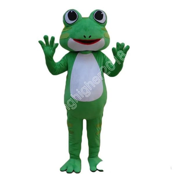 Traje de mascota de rana verde personalizar dibujos animados Anime tema personaje Navidad fiesta al aire libre traje Unisex fiesta vestido trajes