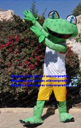 Green Frog Toad Bufonid Bullfrog Mascot Mascot Costume volwassen stripfiguur Playground Schoolplein Planning en promotie ZX1499