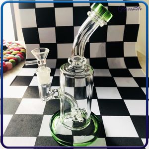 Groene Glazen Beker Waterpijpen Waterpijpen Inline Percolator Bong 8.7 inch hoogte Roken Waterpijpen Groene Tabak Olie Dab Rigs 14mm Vrouwelijke Joint