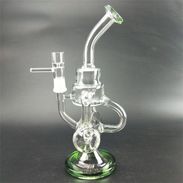 Bong d'eau de narguilé en verre vert avec collecteur de cendres, tuyau de fumée, plate-forme de Dab d'huile, accessoires de tabac