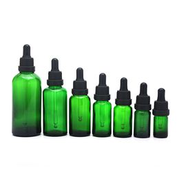 Groen glas vloeibare reagens pipet flessen oogdruppels aromatherapie 5 10 15 30 ml etherische oliën parfums flessen groothandel