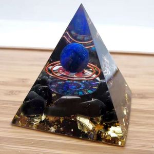 Green Gold Ball Obsidian Tower Type Resin Creative Decoration Pyramid Home sculpture