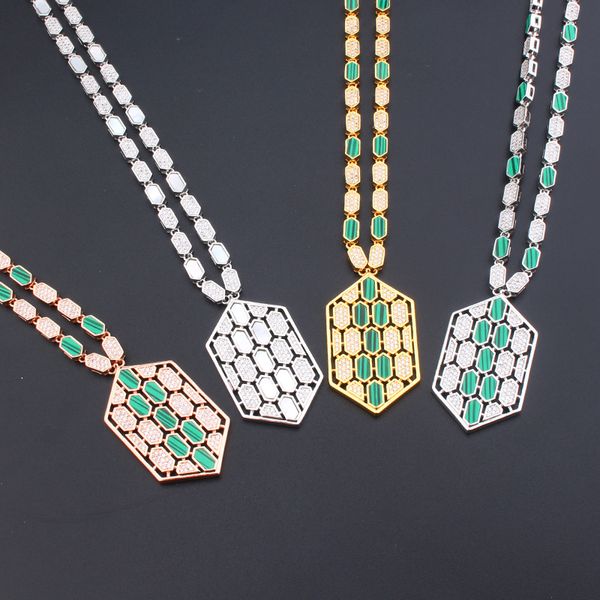 Cadena de eslabones de tenis de diamantes de oro verde delicados collares de lujo Colgantes para mujeres para hombre joyería de diseñador de diamantes Fiesta Navidad Boda Regalos para madres Cumpleaños niñas