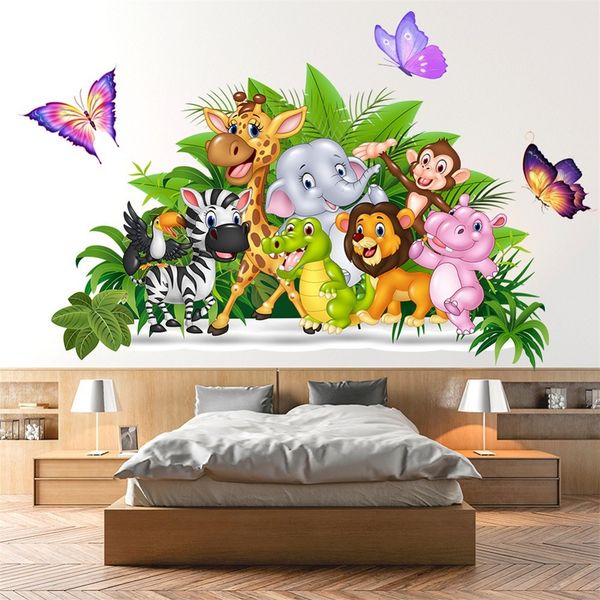 Groen Gras Dieren Vlinder Coloful Muursticker Woonkamer Jongens Meisjes Kinderkamer Achtergrond Decoratie Decor Poster