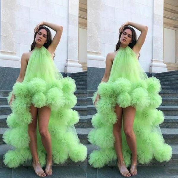 Vert haut bas robes de bal africain Dubai Tutu jupes dos nu robe de Cocktail Sexy sur mesure plage Boho robes de soirée