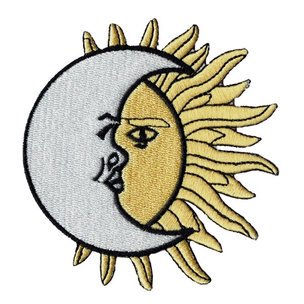 Casa Verde moda MOON SUN bordado hierro en/coser en parche 11,5 cm dibujos animados Jersey parche apliques DIY ropa emblema envío gratis