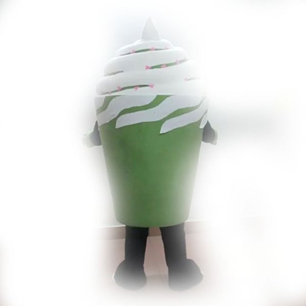 Costume de crème glacée verte dessin animé thème du thème du carnaval de Noël