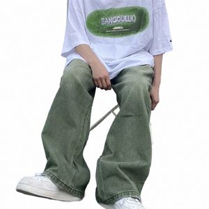 Groene Jeans Baggy Distred Vintage Denim Broek Mannelijke Wijde Pijpen Broek Mannen Streetwear Retro Oversize Casual Hip Hop s9kF #