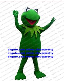 Costume de mascotte de grenouille Kermit verte, tenue de personnage de dessin animé pour adulte, Costume d'accueil des invités, briefing de presse de Routine CX4039