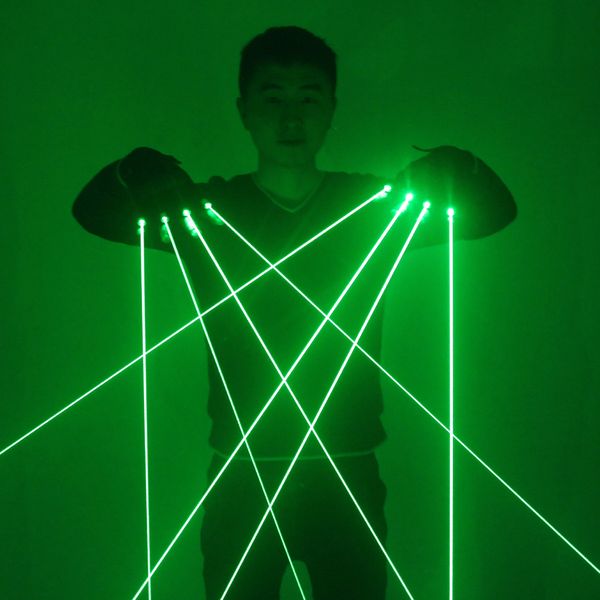 Gants de fête Laser vert doigt flash, costume de Robot LED habillage barre lumineuse Festival de musique de fête accessoires d'ambiance en direct