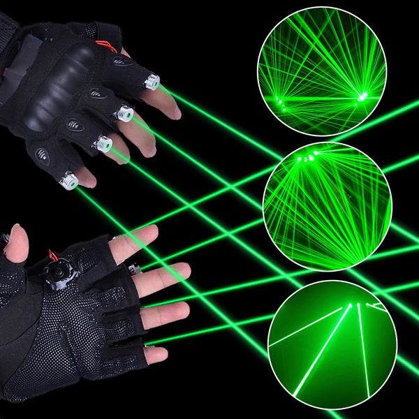 Gants laser verts multi-lignes 4 têtes de faisceau lumineux, accessoires de performance sur scène pour DJ Disco Music Festival Live Nightclub Club Show 240118