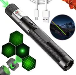Green Laser Sight 303 Laser Pointer Light 532NM 5MW PLACE HIGH POWER USB Charge Lazer Torch Pen