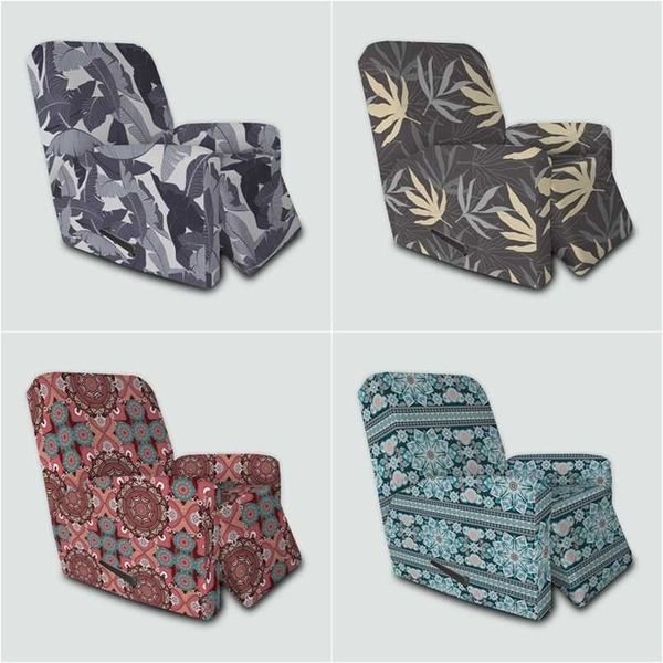 Feuilles vertes Remplies canapé-canapé Relax Massage Sling Sling Salon Spandex Lounge Single Seat Scecover Couch Bailchair 211207