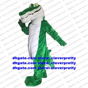 Vert longue fourrure Crocodile Alligator mascotte Costume adulte personnage de dessin animé tenue éducation exposition mode planification zx1421