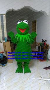 Groene long fur kikker mascotte kostuum Toad bufonid bullfrog volwassen stripfiguur outfit suite Scenic Spot Theme Park ZX443