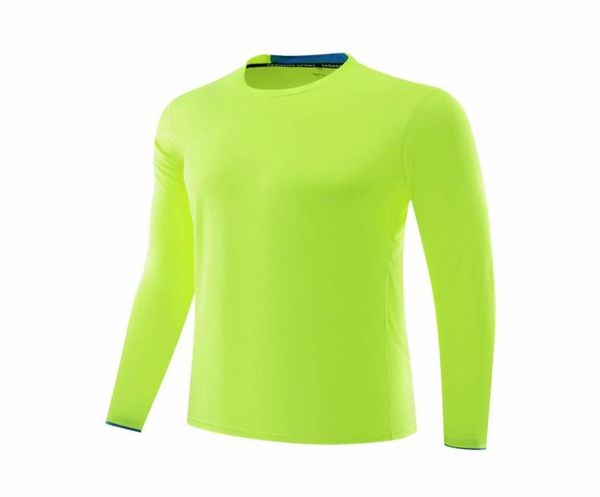 Vert à manches longues chemise de course hommes Fitness vêtements de Sport ajustement séchage rapide Compression entraînement Sport Top5707692