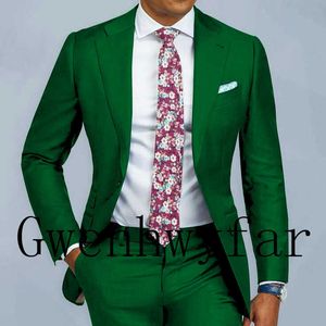 Groene luxe mannen bruiloft pak mannelijke blazers slim fit pakken voor mannen kostuum zakelijke formele partij blauwe klassieke zwarte geschenk stropdas x0909