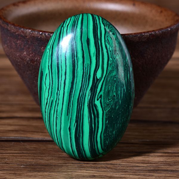 Vert Malachite Palm Stone Cristal de Quartz Massage SPA Relaxation Méditation