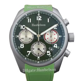 Green Man kijkt naar Japan Miyota Beweging Quartz Chronograph Polshorwatch Casual lederen horlogeband vouwbespeling 46 mm 6 kleuren uurwerk