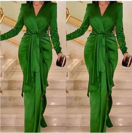 Groene Mermaid Prom Dresses Lange Sheefe Plus Size Elegante Avond Formele Toga Custom Dress Bruidsmeisje 2022