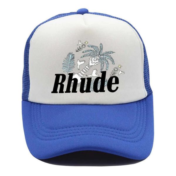 Green Mesh Patchwork Baseball Cap Men Femmes Embroderie Unisexe Rhude Collections de camion décontracté Bonnet Rhude Rhude 118 885