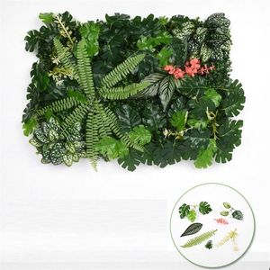 Vert Monstera Artificielle Haie De Buis Couvre Fougère Plantes Panneau Mural Feuille Clôture Verdure Suspendue Faux Plante Décor Décoratif Flow222t