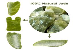 Jade naturel vert Guasha plaque de mise au rebut Gua Sha masseur visage méridien plaque de mise au rebut pièce outils de Massage outil de Massage des bras9945265