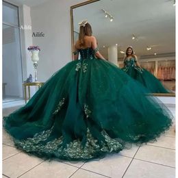 Green Off the épaule robe de bal gonflée Sweet 16 Robe de quinceanera Robes à lacers en arrière 15 ans Robes de soirée BC14539 2023 2024