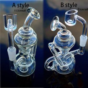 Mini plataformas petroleras pipas de agua Shisha Recycler Dab bong Tubos de agua de vidrio para fumar Chicha Beaker base con 10 mm banger