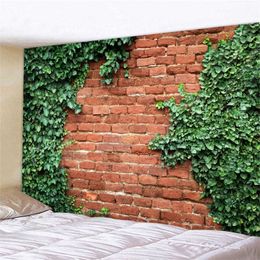 Plante verte sur le mur décor psychédélique tapisserie tenture murale indienne mandala tapisserie hippie tapisserie boho mur tissu 210609