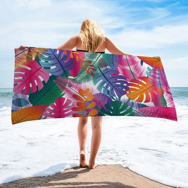 Green Plant Series Bath Serviette Ins Wind Holiday Creative Printing Sunset Plack Plack Swimming SHAWL TAPPORT TOPPORT 80 * 160CM 240426