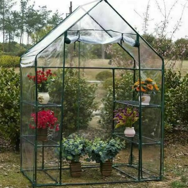 Les plantes de couverture de PE de serre de jardin transparente en plastique vert gardent la véranda chaude pour la culture agricole de légumes de fleurs Cove 240108