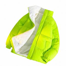 Chaqueta acolchada verde para hombre, chaquetas de invierno de estilo coreano para hombre, abrigos gruesos y cálidos, chaquetas de color sólido con forro de piel 03Es #