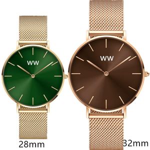 vert pur acier inoxydable WW 3A 11 dw dames montres supérieur or rose montre-bracelet mode mouvement japonais montre à quartz Montr184v