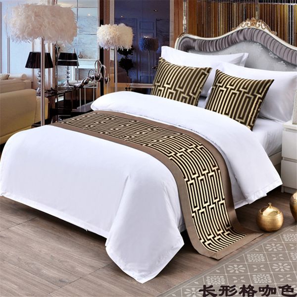 Green Rectangular Lattice Bed Runner Nouveau lit chinois drapeau drapeau de l'hôtel DÉCORD DE LISE DE CARRAGE POUR PALL