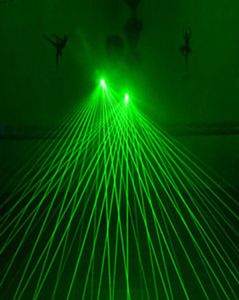 Gant laser rouge vert avec 4pcs 532 nm 80MW LED Lasers Light Dancing Stage Luminal Palm Lights Gants pour DJ Club KTV Show Gloves2449299