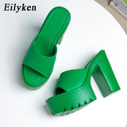 Green Roma High Talons Eilyken Platphescules Style Style Femmes Peep Toe Toe Fashion Sandales Sandales Big Taille 42 230703 877