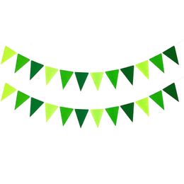 Green Safari Jungle Birthday Party Tropical Party Felt Banner Banner Triangle Flags Tissu Tissu Garland Decnant Garden décorations