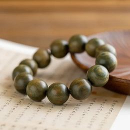 Bracelet en bois de santal vert parfum en bois naturel durable perles torsadées portables hommes couple féminin corde de main Bouddha perle yoga 240424