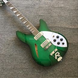 groene Semi Hollow body Ricken 360 Elektrische gitaar 12 snaren gitaar in Cherry burst kleur, Alle Kleur zijn beschikbaar, Groothandel