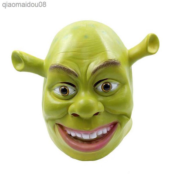 Vert Shrek Latex Masques Film Cosplay Adulte Animal Partie Masque Réal Mascarade Prop Déguisement Fête Halloween Masque L230704