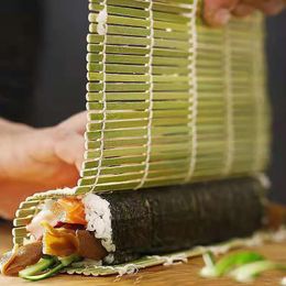 Cortina de sushi de piel verde, utensilio de cocina, rollo de sushi, herramienta de sushi, cortina de bambú, Laver envuelto en arroz, sushi de piel verde