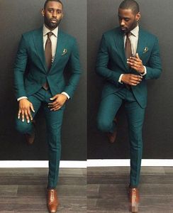 Traje de negocios verde ajustado para hombre (chaqueta + pantalones) Trajes de hombre guapo Trajes de boda Novio Ebelz por encargo