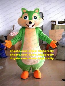 Costume de mascotte d'animal d'écureuil vert Costume de personnage de dessin animé adulte Costume Produits compétitifs Briefing de presse de routine zz7735