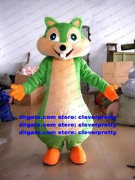 Groene eekhoorn chipmunk chipmuck chippy eutamias mascotte kostuum volwassen karakter afscheid marketing promoties zx726