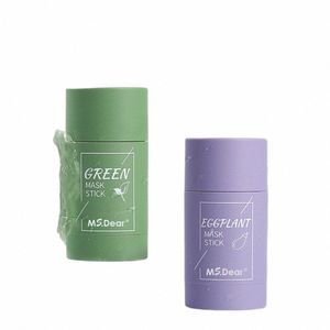 Masque facial propre au thé vert, bâton d'huile Ctrol, rétrécissement des pores, élimination de la saleté, hydratant, blanchissant, Anti-acné, soins de la peau e66k #