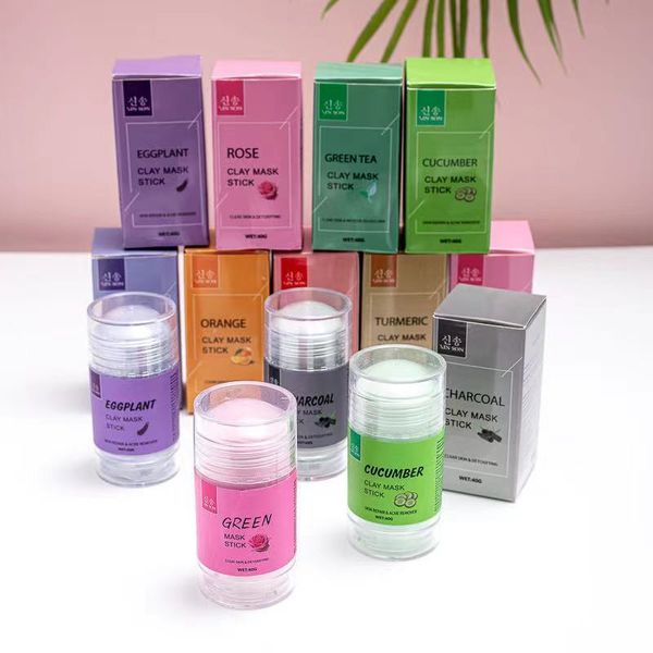 Thé vert nettoyage masque de boue solide concombre Rose raisin Orange fruité faveurs nettoyage en profondeur masques à l'argile points noirs