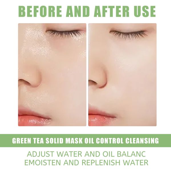 Thé vert Nettoyage masque masque solide Stick Nettoyage Pores Retirer l'acné Contrôle de l'huile de tête noire