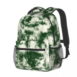 Sac à dos vert Tie Dye pour hommes et femmes, sac à bandoulière pour voyage et randonnée